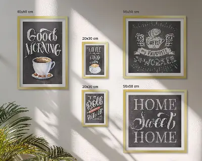 Conjunto de cuadros decorativos para cafés rústicos