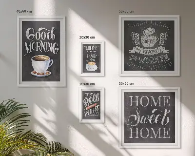 Conjunto de cuadros decorativos para cafés rústicos