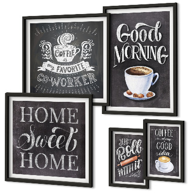 Conjunto de cuadros decorativos Ideas para cafés rústicos
