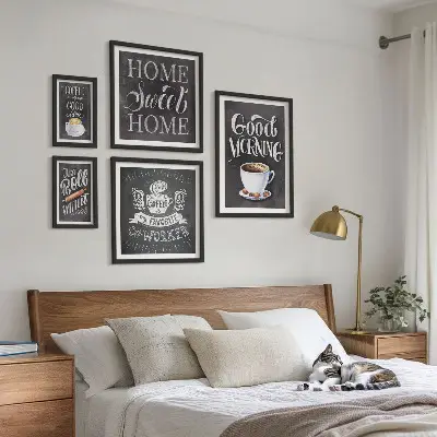 Conjunto de cuadros decorativos para cafés rústicos