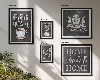 Conjunto de cuadros decorativos para cafés rústicos