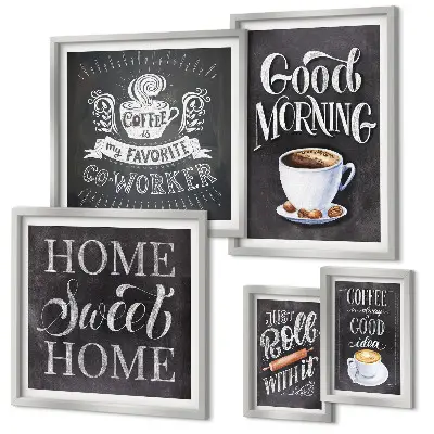 Conjunto de cuadros decorativos para cafés rústicos