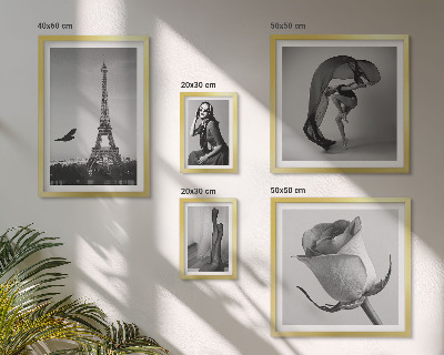 Set de 5 cuadros para salón París elegante en blanco y negro