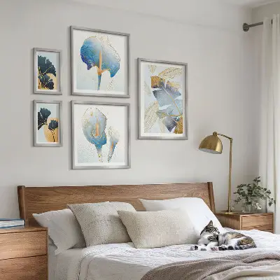 Conjunto de cuadros decorativos con motivos vegetales modernos
