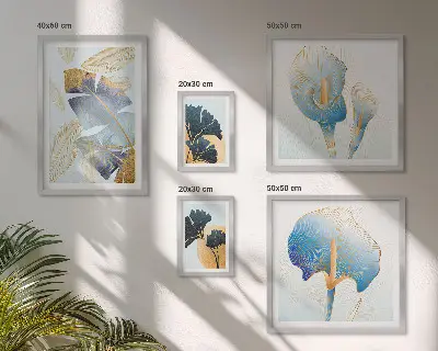 Conjunto de cuadros decorativos con motivos vegetales modernos