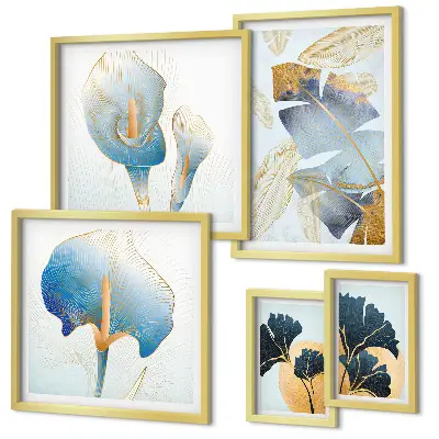 Conjunto de cuadros decorativos con motivos vegetales modernos