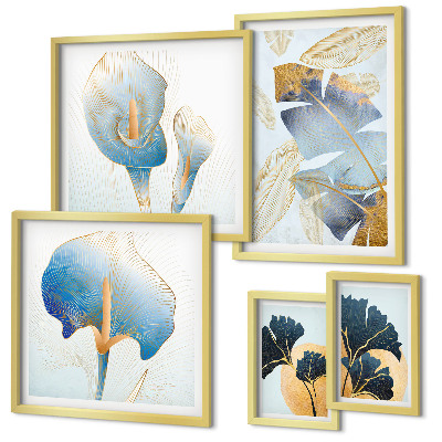 Conjunto de cuadros decorativos motivos vegetales modernos