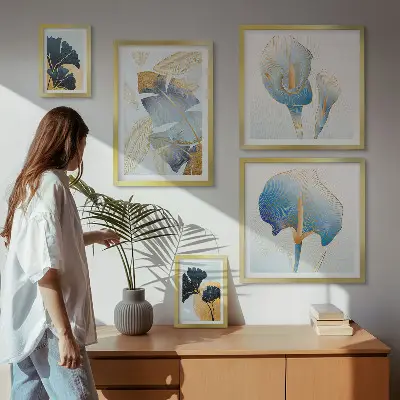 Conjunto de cuadros decorativos con motivos vegetales modernos