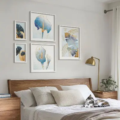 Conjunto de cuadros decorativos con motivos vegetales modernos