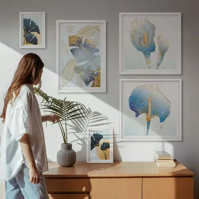 Conjunto de cuadros decorativos con motivos vegetales modernos