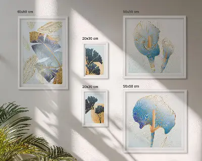 Conjunto de cuadros decorativos con motivos vegetales modernos