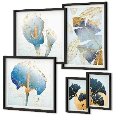 Conjunto de cuadros decorativos con motivos vegetales modernos