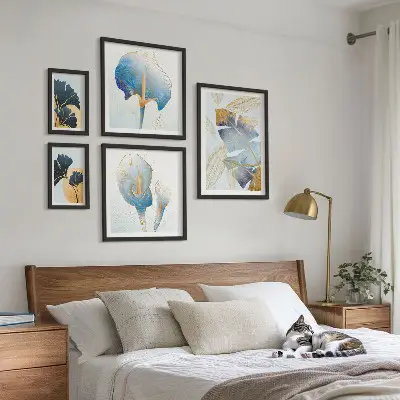 Conjunto de cuadros decorativos con motivos vegetales modernos