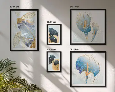 Conjunto de cuadros decorativos con motivos vegetales modernos
