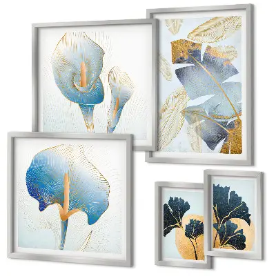 Conjunto de cuadros decorativos con motivos vegetales modernos