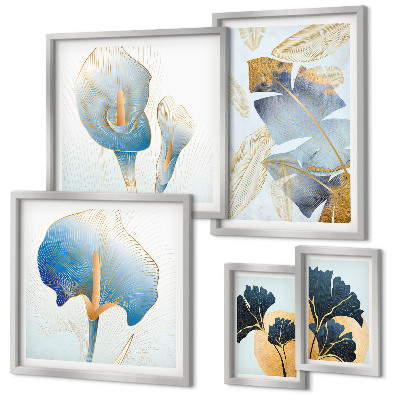 Conjunto de cuadros decorativos motivos vegetales modernos