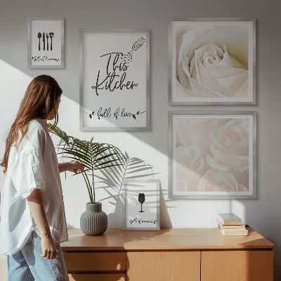 Set de 5 cuadros para salón Decoración de cocina elegante con plantas