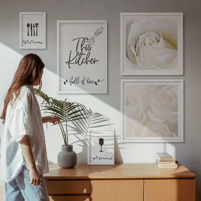 Set de 5 cuadros para salón Decoración de cocina elegante con plantas