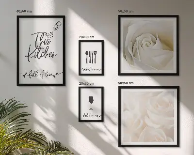 Set de 5 cuadros para salón con diseño de plantas para una decoración de cocina elegante