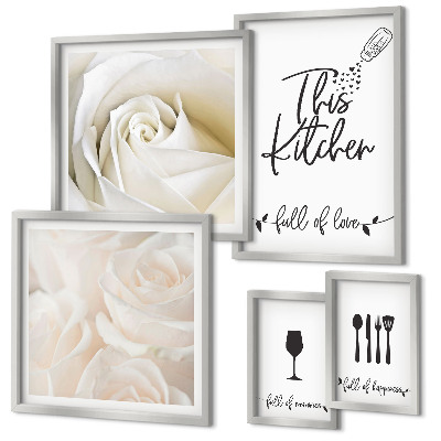 Set de 5 cuadros para salón Decoración de cocina elegante con plantas