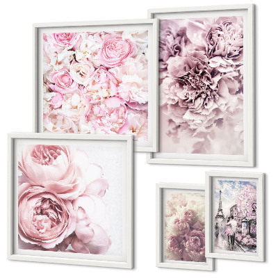 Conjunto de cuadros decorativos Arreglos florales vintage