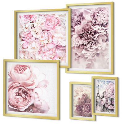 Conjunto de cuadros decorativos Arreglos florales vintage