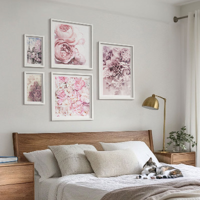 Conjunto de cuadros decorativos Arreglos florales vintage