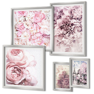 Conjunto de cuadros decorativos Arreglos florales vintage