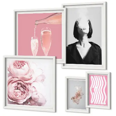 Cuadro decorativo Mujer fumando con vino frío diseño estilo galería de arte para pared