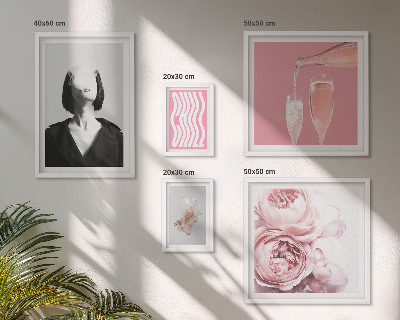 Pared galería de arte Mujer fumando vino frío