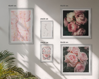 Conjunto de cuadros decorativos Flores rosas estilo boho