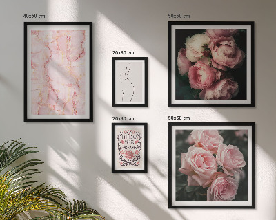 Conjunto de cuadros decorativos Flores rosas estilo boho