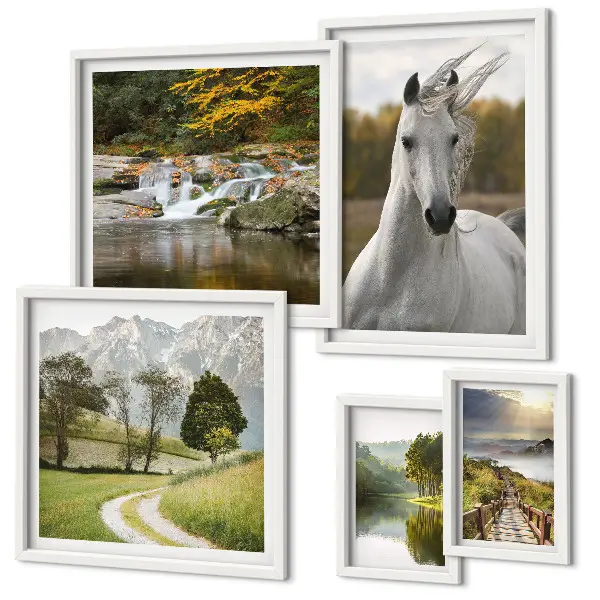Cuadro para pared de galería de arte paisaje de caballos