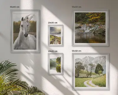 Cuadro para pared de galería de arte paisaje de caballos