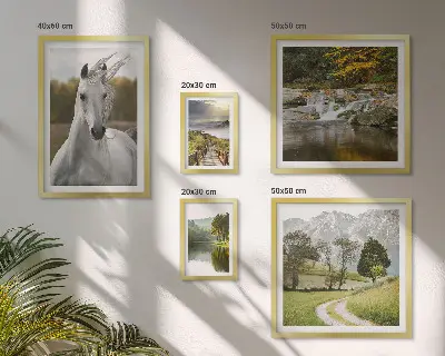 Cuadro para pared de galería de arte paisaje de caballos