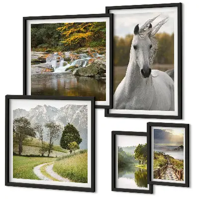 Cuadro para pared de galería de arte paisaje de caballos