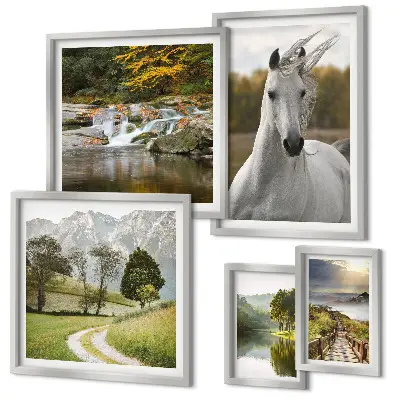 Cuadro para pared de galería de arte paisaje de caballos