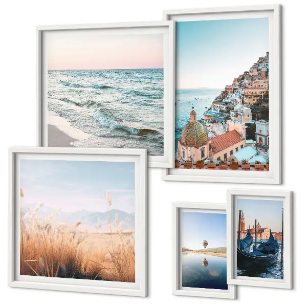 Conjunto de cuadros decorativos con encantadoras vistas al mar