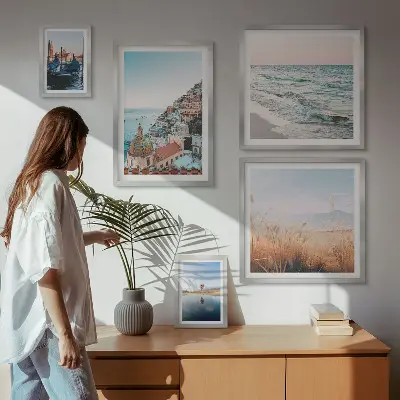 Conjunto de cuadros decorativos con encantadoras vistas al mar