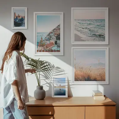 Conjunto de cuadros decorativos con encantadoras vistas al mar