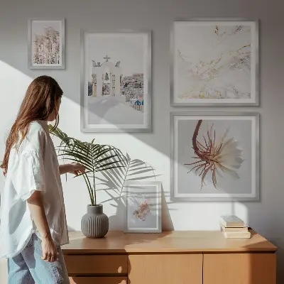 Galería de arte para pared decoración con vistas elegantes de arquitectura y naturaleza