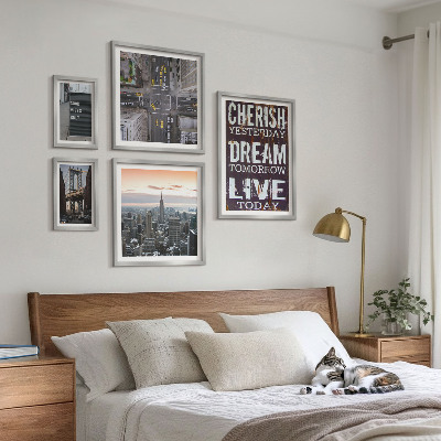Conjunto de cuadros decorativos eslóganes inspiradores para la ciudad