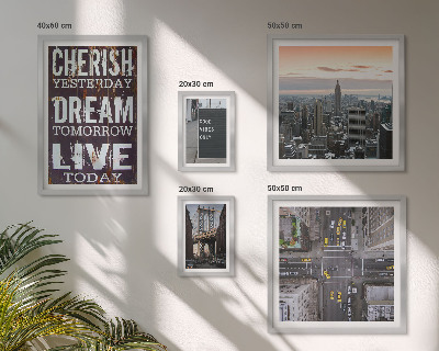 Conjunto de cuadros decorativos eslóganes inspiradores para la ciudad
