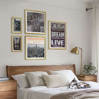 Conjunto de cuadros decorativos eslóganes inspiradores para la ciudad