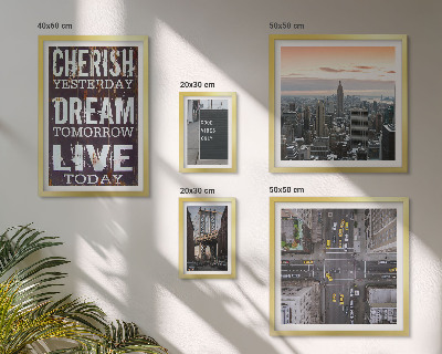 Conjunto de cuadros decorativos eslóganes inspiradores para la ciudad