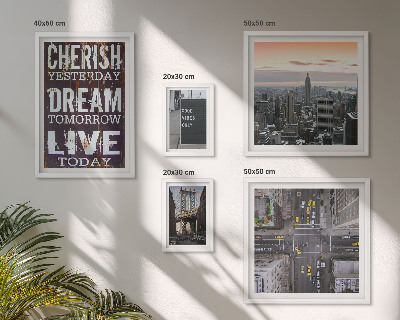 Conjunto de cuadros decorativos eslóganes inspiradores para la ciudad