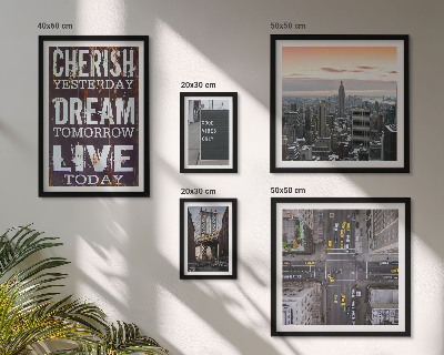 Conjunto de cuadros decorativos eslóganes inspiradores para la ciudad