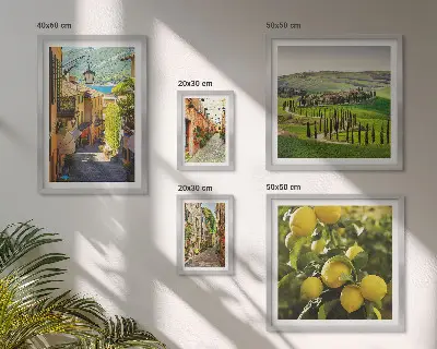 Set de 5 cuadros para salón con paisajes de calles italianas
