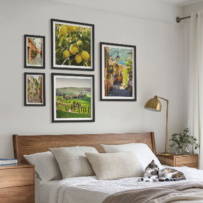 Set de 5 cuadros para salón Calles encantadoras de paisajes italianos
