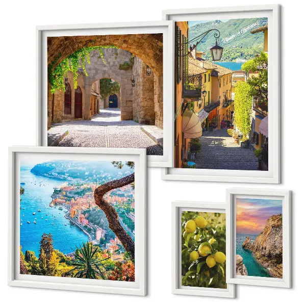 Pared galería de arte con encantadoras vistas al mar